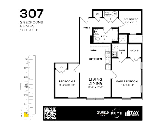 307 Floor Plan at 829 Garfield, Jersey City, 07305