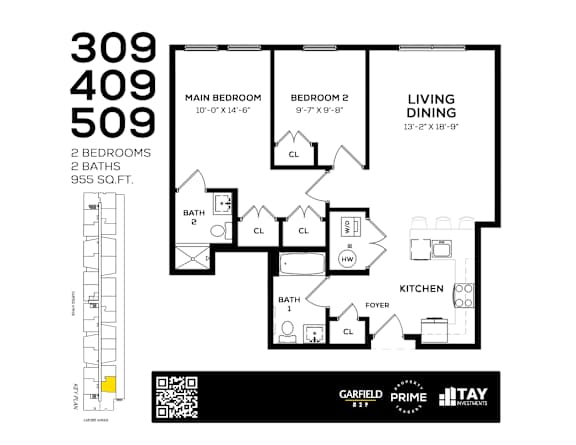 309 Floor Plan at 829 Garfield, Jersey City