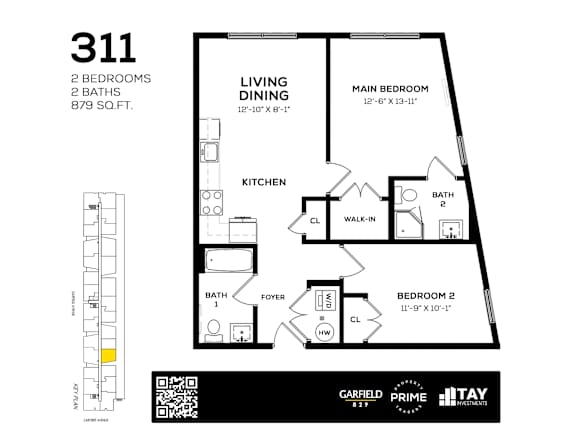 311 Floor Plan at 829 Garfield, Jersey City New Jersey