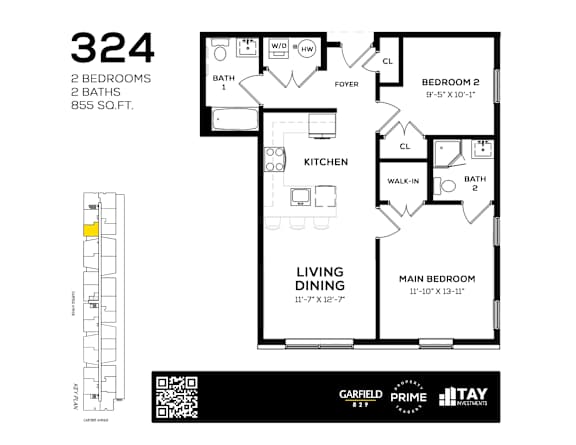 324 Floor Plan at 829 Garfield, Jersey City, 07305