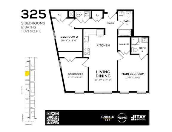 325 Floor Plan at 829 Garfield, Jersey City, NJ