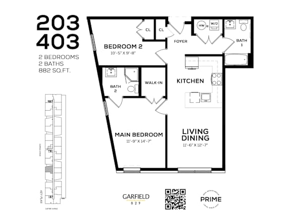 403 Floor Plan at 829 Garfield, Jersey City, NJ