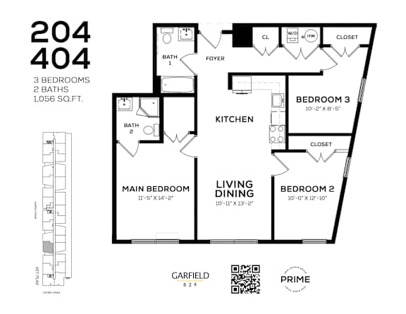 404 Floor Plan at 829 Garfield, Jersey City New Jersey