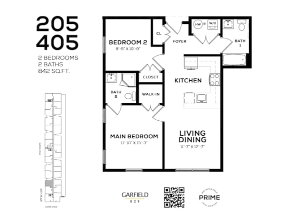 405 Floor Plan at 829 Garfield, Jersey City New Jersey