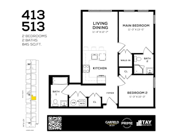 413 Floor Plan at 829 Garfield, Jersey City New Jersey