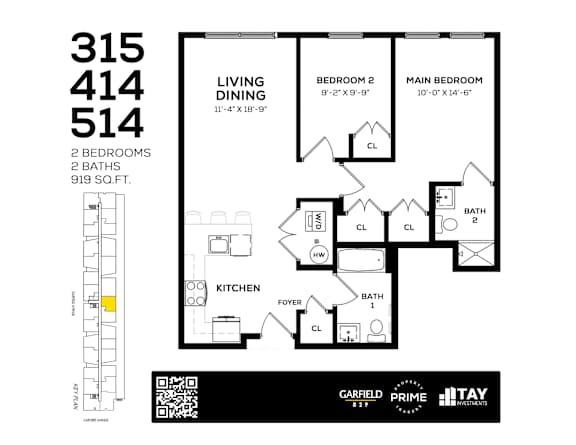 414 Floor Plan at 829 Garfield, Jersey City