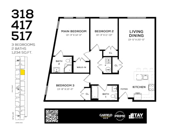 417 Floor Plan at 829 Garfield, Jersey City