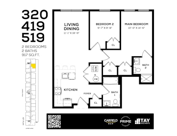419 Floor Plan at 829 Garfield, Jersey City