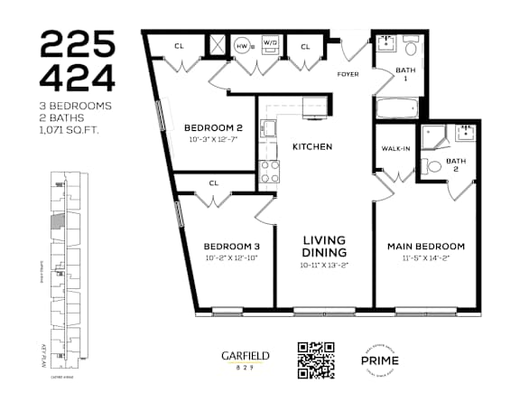424 Floor Plan at 829 Garfield, Jersey City New Jersey