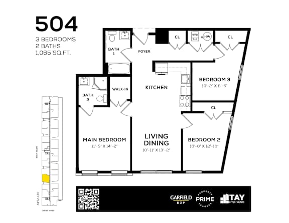 504 Floor Plan at 829 Garfield, Jersey City, NJ