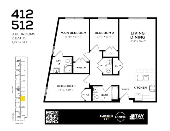 511 Floor Plan at 829 Garfield, Jersey City, NJ 07305