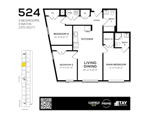 524 Floor Plan at 829 Garfield, Jersey City, NJ