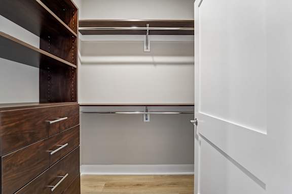 Walk-in Closet with Custom Shelving
