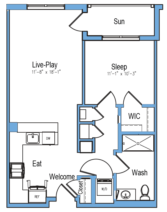 1 bed 1 bath at 10 N. Main Apartments, Wharton 07885