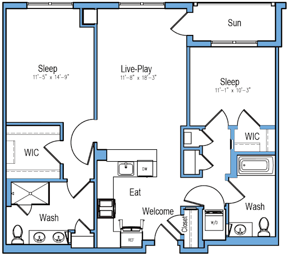 2 bed 2 bath A at 10 N. Main Apartments, Wharton, NJ, 07885