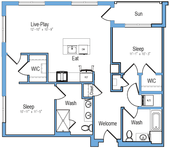 2 bed 2 bath C at 10 N. Main Apartments, Wharton 07885