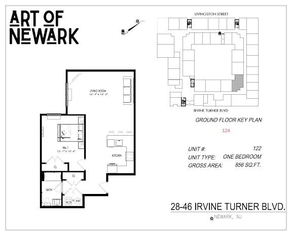 Floor Plan  Unit 124 at Art Of Newark, Newark, NJ 07103