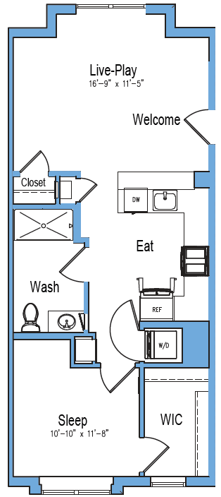 1 bed 1 bath D at 10 N. Main Apartments, Wharton, NJ