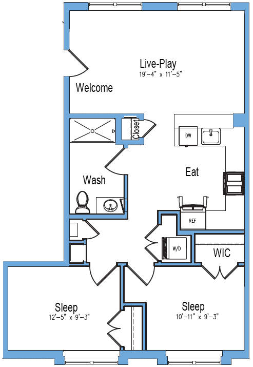 2 bed 2 bath J at 10 N. Main Apartments, Wharton, New Jersey