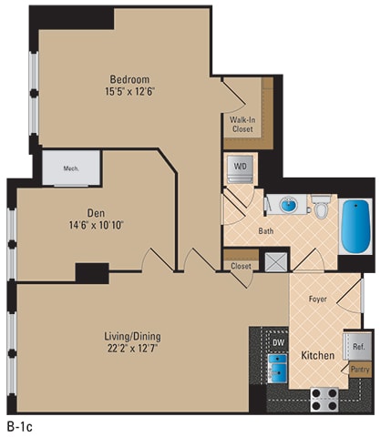 Spacious 1 Bedroom Pentagon City Arlington VA Apartment Rentals