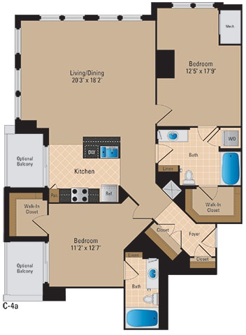 Floor Plan  Renovated Apartments for Rent in Pentagon City Arlington VA