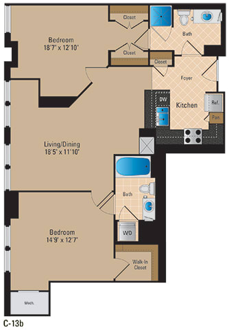 Modern 2 Bedroom Pentagon City Arlington VA Apartment Rentals