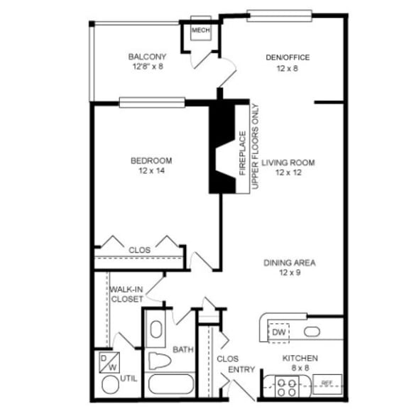 floor plan photo of the den on levering in los angeles, ca