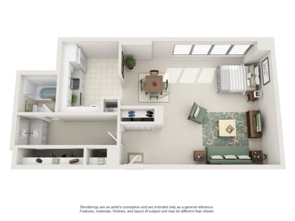 Floor Plan  Spacious Studio Apartments in Crystal City Arlington VA