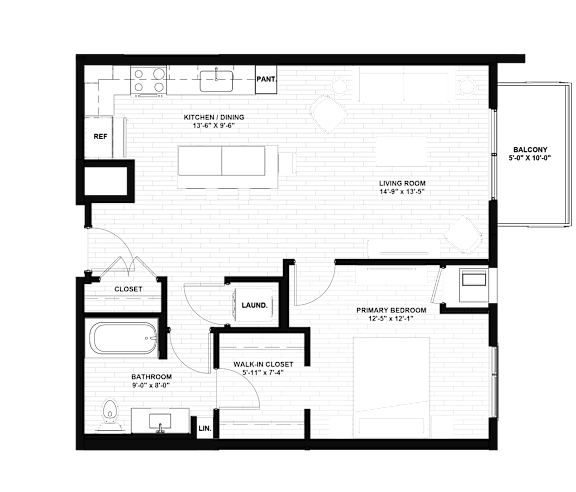 A floor plan of a house with a living room, kitchen, dining area, and multiple bathrooms.