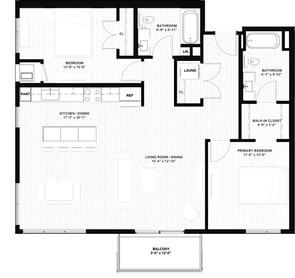 A floor plan of a house with a living room, dining room, kitchen, and multiple bedrooms.
