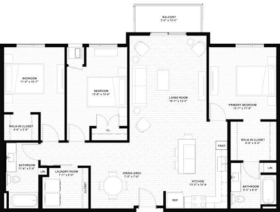 A black and white image of a house floor plan.