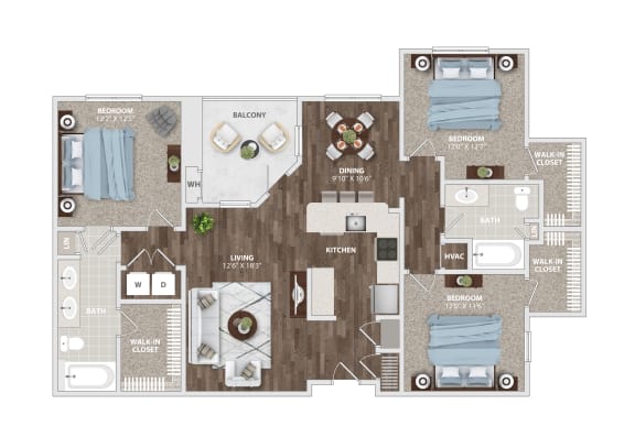 Dreher Floor Plan at The Residence at Marina Bay, Irmo, SC
