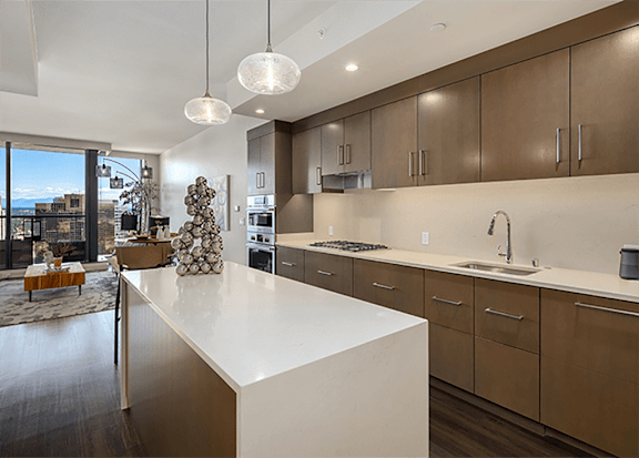 White lights at Two Lincoln Tower Apartments, Bellevue
