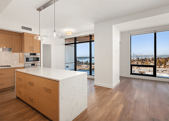 Light Cabinet Color Finish at Two Lincoln Tower Apartments, Bellevue, WA, 98004