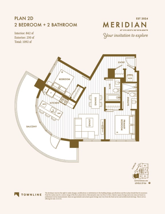 floor plan of the second level of the apartment