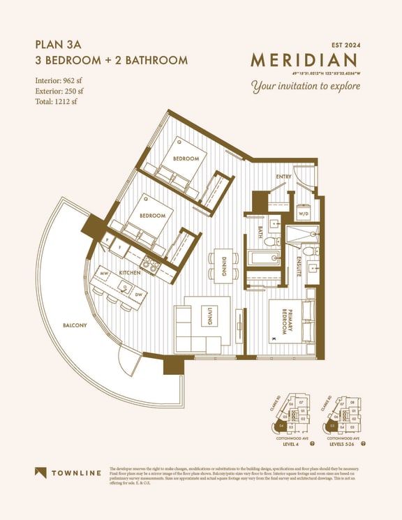 floor plan of the third level of the apartment