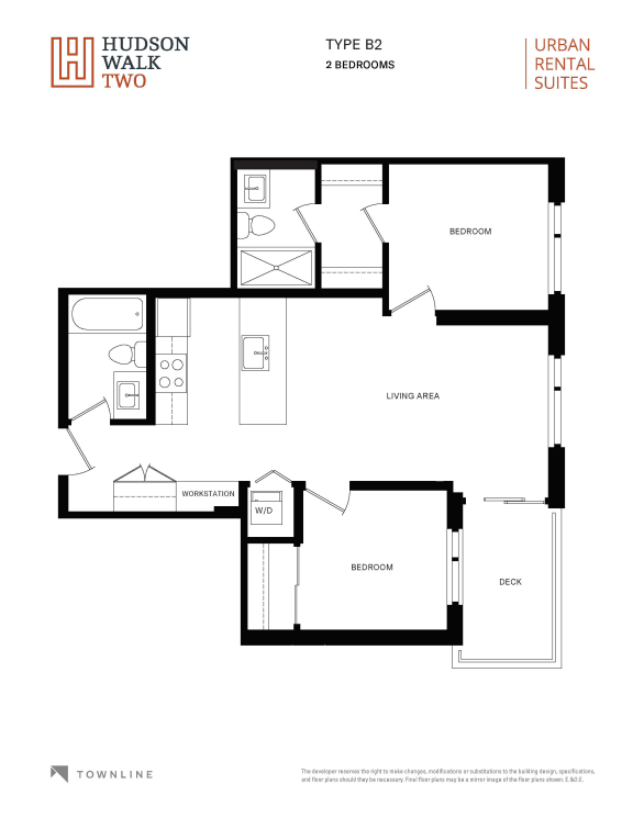a floor plan of hudson walk two