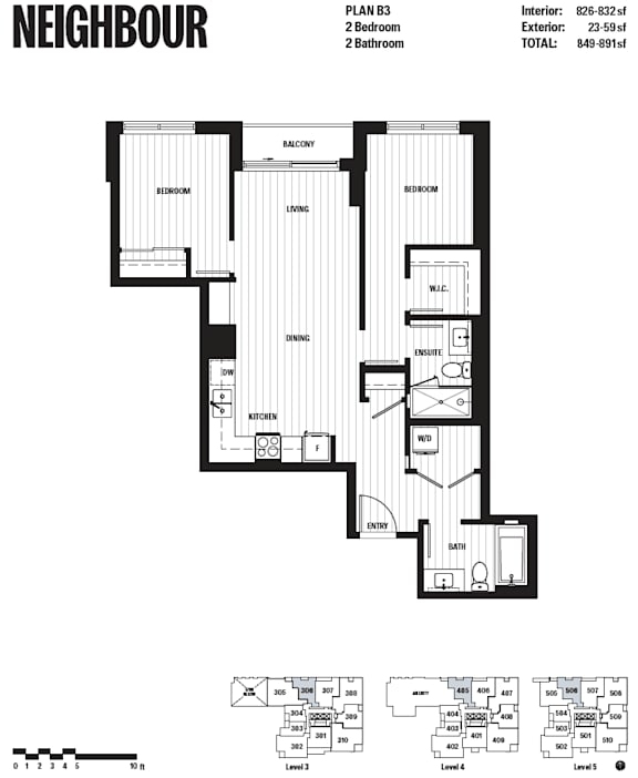A black and white image of a floor plan for a property named NEIGHBOUR.