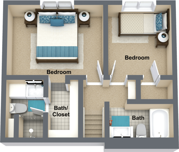 2 bedroom 2 bathroom 1,328 Sq.Ft. at Graymayre Crossing Apartments, Spokane, Washington