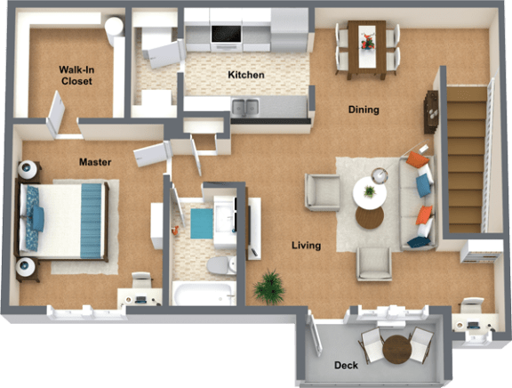 Amarone Floor Plan 922 Sq.Ft. at The Reserve At Shelley Lake Apartments, Spokane Valley
