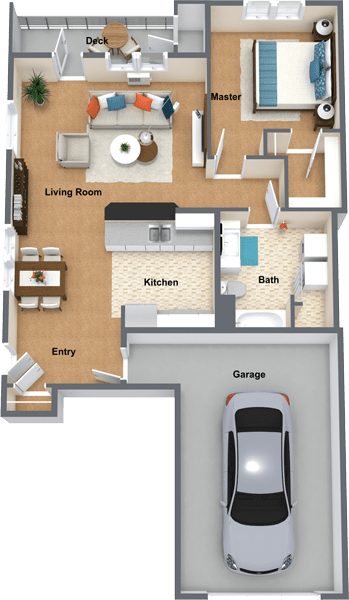 Cabernet Floor Plan 985 Sq.Ft. at The Reserve At Shelley Lake Apartments, Washington, 99037