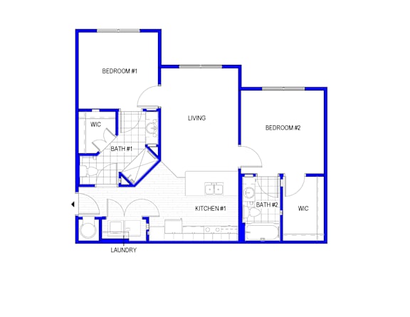 Madison Oaks West 2 Bedroom unit floor plan