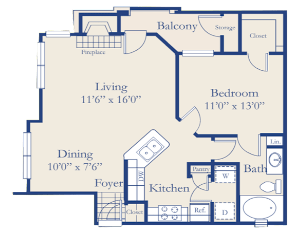 A blueprint of a house layout with labeled rooms and dimensions.