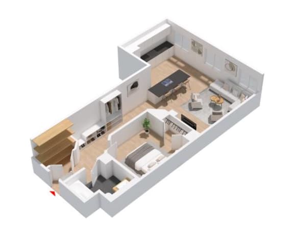 201 Floor Plan at Greeley Lofts, St. Louis, MO, 63102