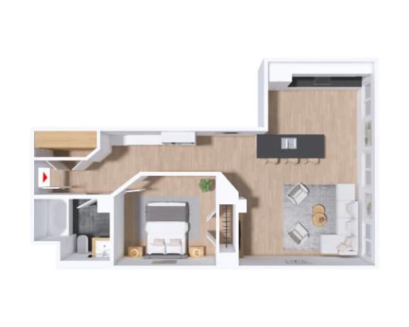 201 Floor Plan at Greeley Lofts, St. Louis, 63102