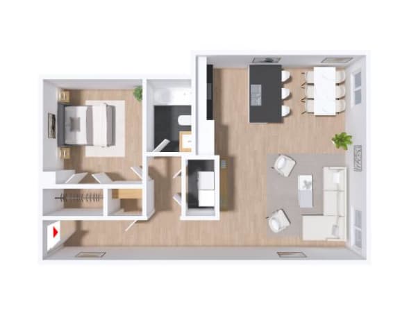 205 Floor Plan at Greeley Lofts, St. Louis, 63102