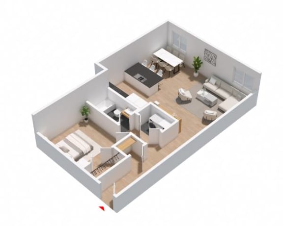 205 Floor Plan at Greeley Lofts, Missouri, 63102
