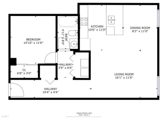 Floor Plan  205 Floor Plan at Greeley Lofts, St. Louis, MO