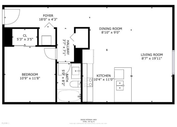 Floor Plan  206 Floor Plan at Greeley Lofts, St. Louis