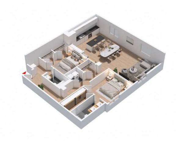 207 Floor Plan at Greeley Lofts, Missouri, 63102